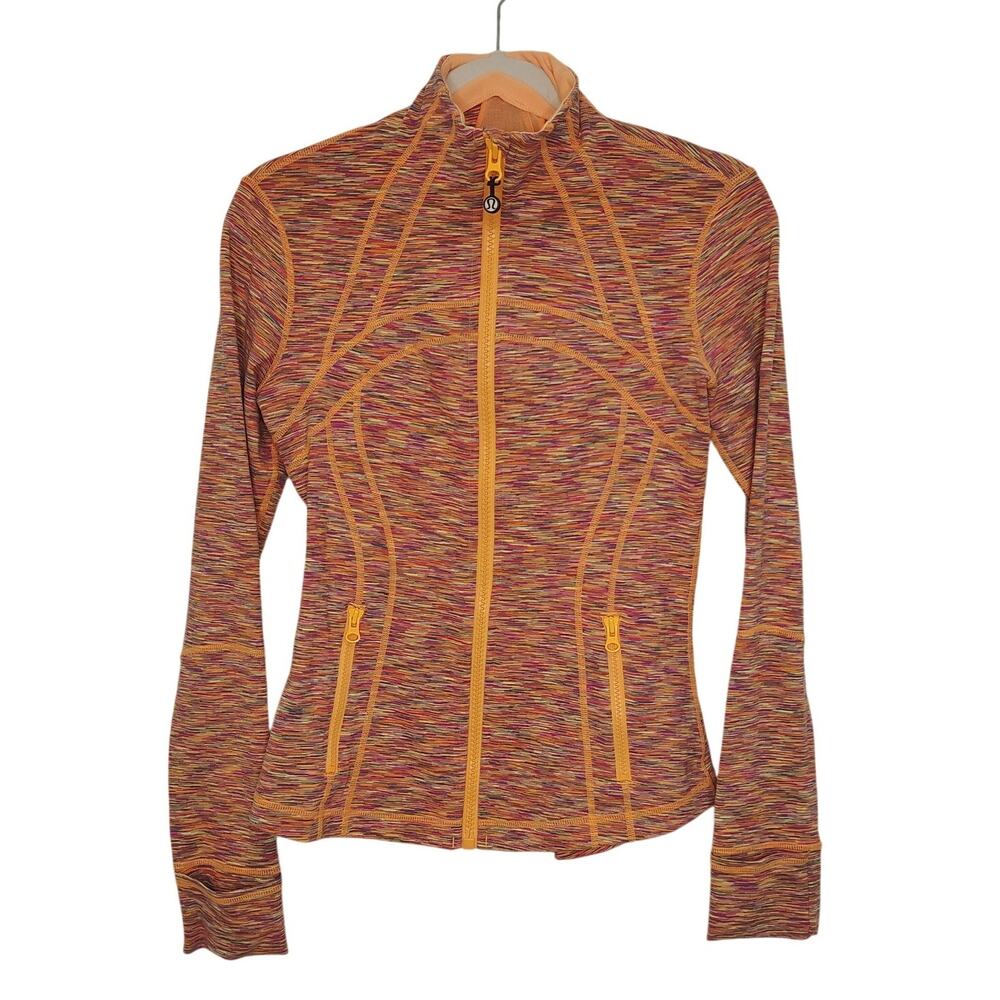 Lululemon Womens 6 Jacket Define Full Zip Active Wear Space Dye Orange
